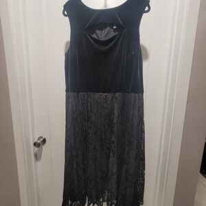 Black velvet lace midi dress size 22 Lane Bryant